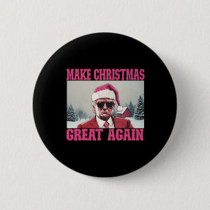 Maak kerst weer geweldig Grappig Sinterklaas Trump Ronde Button 5,7 Cm