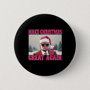 Maak kerst weer geweldig Grappig Sinterklaas Trump Ronde Button 5,7 Cm
