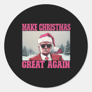 Maak kerst weer geweldig Grappig Sinterklaas Trump Ronde Sticker