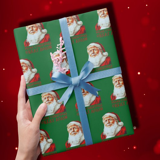 Maak kerst weer geweldig Grappig Trump Kerstman Cadeaupapier