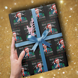 Maak kerst weer geweldig Grappig Trump Kerstmis Cadeaupapier