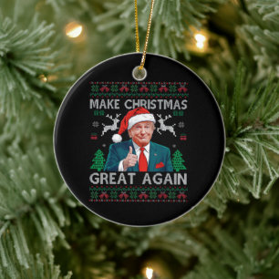 Maak kerst weer geweldig Grappig Trump Kerstmis Keramisch Ornament