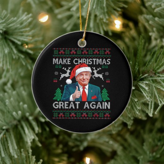Maak kerst weer geweldig Grappig Trump Kerstmis Keramisch Ornament (Boom)