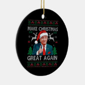 Maak kerst weer geweldig Grappig Trump Kerstmis Keramisch Ornament (Rechts)