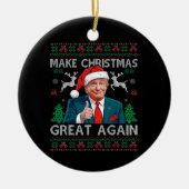 Maak kerst weer geweldig Grappig Trump Kerstmis Keramisch Ornament (Voorkant)