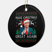 Maak kerst weer geweldig Grappig Trump Kerstmis Keramisch Ornament (Links)