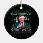 Maak kerst weer geweldig Grappig Trump Kerstmis Keramisch Ornament (Achterkant)