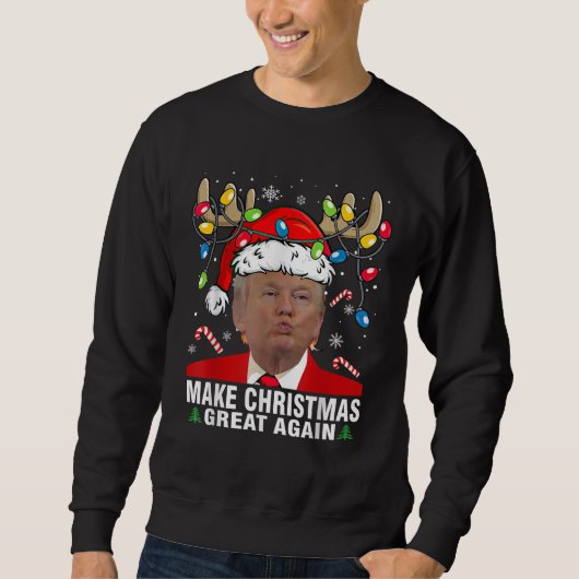 Maak kerst weer geweldig Grappig Trump kerstsneeuw Trui (Voorkant)