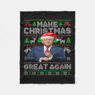 Maak kerst weer geweldig Grappig Trump Santa Hat X Fleece Deken