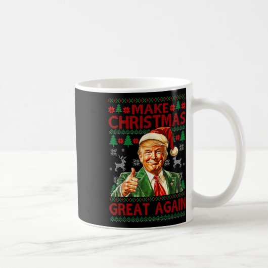 Maak kerst weer geweldig Grappig Trump Santa Hat X Koffiemok (Rechts)