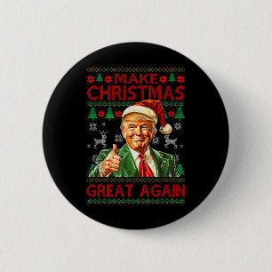 Maak kerst weer geweldig Grappig Trump Santa Hat X Ronde Button 5,7 Cm