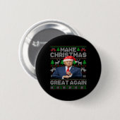 Maak kerst weer geweldig Grappig Trump Santa Hat X Ronde Button 5,7 Cm (Voorkant /achterkant)