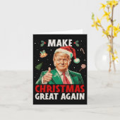 Maak kerst weer geweldig grappig Trump Xmas Snow P Kaart (Gele Bloem)