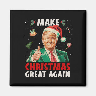 Maak kerst weer geweldig grappig Trump Xmas Snow P Magneet