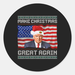 Maak kerst weer geweldig grappig Trump Xmas Snow P Ronde Sticker