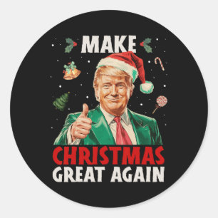 Maak kerst weer geweldig grappig Trump Xmas Snow P Ronde Sticker