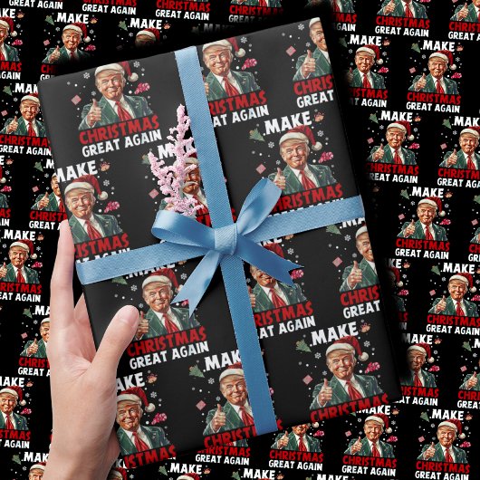 Maak kerst weer geweldig | Grappige Trump Cadeaupapier