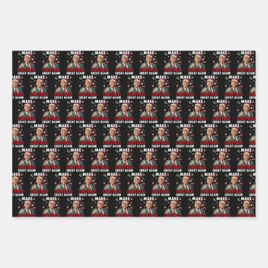 Maak kerst weer geweldig | Grappige Trump Inpakpapier Vel (Voorkant)