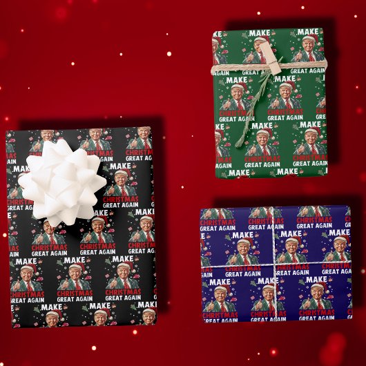 Maak kerst weer geweldig | Grappige Trump Inpakpapier Vel