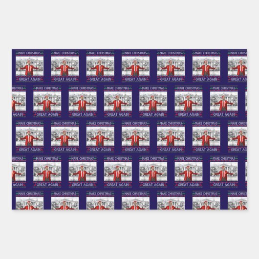 Maak kerst weer geweldig, grappige Trump. Inpakpapier Vel (Voorkant 3)