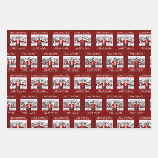 Maak kerst weer geweldig, grappige Trump. Inpakpapier Vel (Voorkant 2)