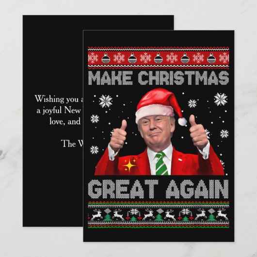 Maak kerst weer geweldig, grappige Trump-kerst Feestdagenkaart (Voorkant / Achterkant)