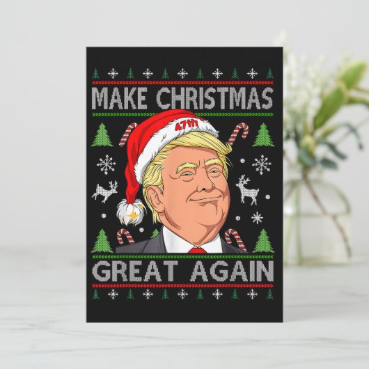 Maak kerst weer geweldig, grappige Trump-kerst Feestdagenkaart (Staand voorkant)