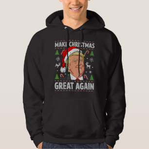 Maak kerst weer geweldig, grappige Trump Oeganda Hoodie