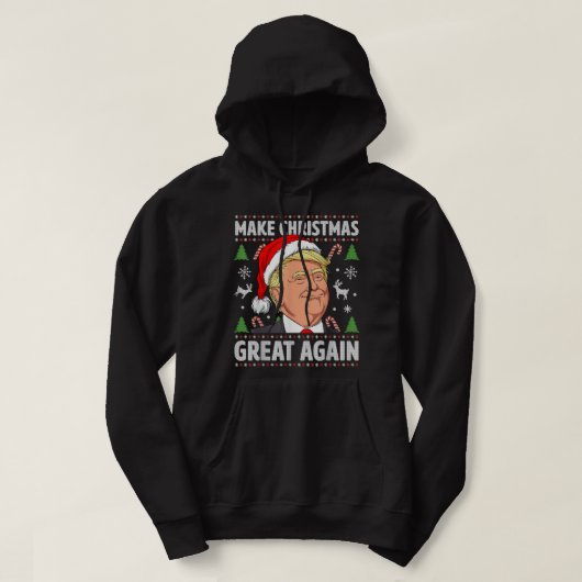 Maak kerst weer geweldig, grappige Trump Oeganda Hoodie (Design voorkant)
