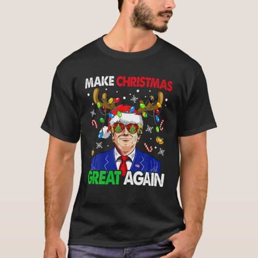 Maak kerst weer geweldig, grappige Trump Oeganda T-shirt (Voorkant)
