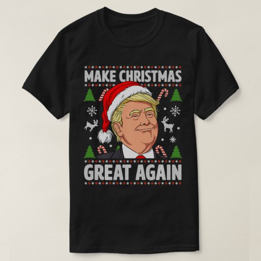 Maak kerst weer geweldig, grappige Trump Oeganda T-shirt (Design voorkant)