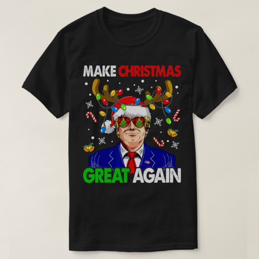 Maak kerst weer geweldig, grappige Trump Oeganda T-shirt (Design voorkant)