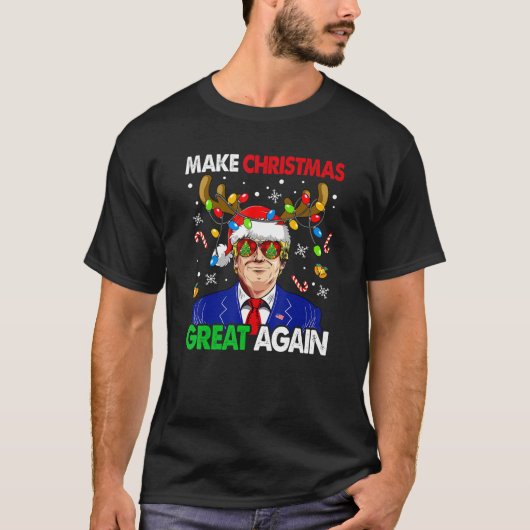 Maak kerst weer geweldig, grappige Trump Oeganda T-shirt (Voorkant)