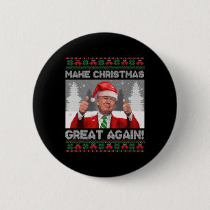 Maak kerst weer geweldig Grappige Trump pyjama's U Ronde Button 5,7 Cm
