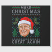Maak kerst weer geweldig, grappige Trump Ugly-mas Cadeaupapier (Vlak)