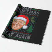 Maak kerst weer geweldig, grappige Trump Ugly-mas Cadeaupapier (Uitgerold)