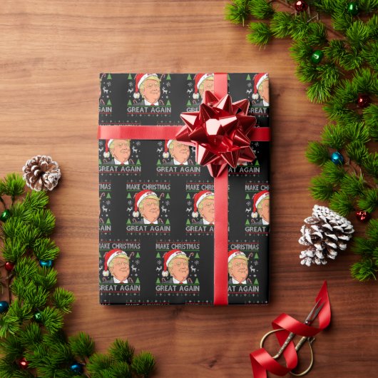 Maak kerst weer geweldig, grappige Trump Ugly-mas Cadeaupapier (Feestdagen Geschenken)