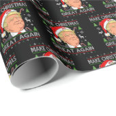 Maak kerst weer geweldig, grappige Trump Ugly-mas Cadeaupapier (Rol Hoek)