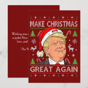 Maak kerst weer geweldig, grappige Trump Ugly-mas Feestdagenkaart