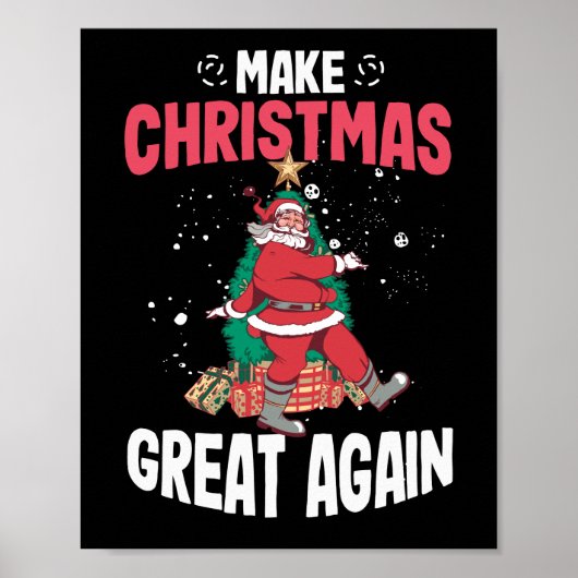 Maak kerst weer geweldig, grappige woordspun poster (Voorkant)