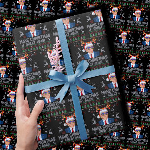 Maak kerst weer geweldig in Ugly Trump Cadeaupapier