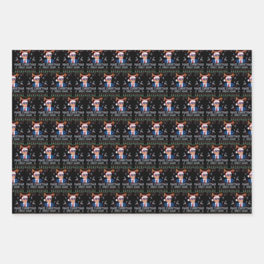 Maak kerst weer geweldig in Ugly Trump Inpakpapier Vel (Voorkant)