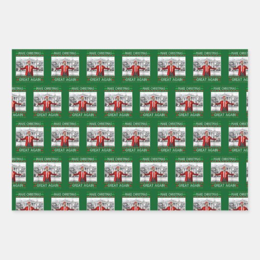 Maak kerst weer geweldig inpakpapier vel (Voorkant 2)