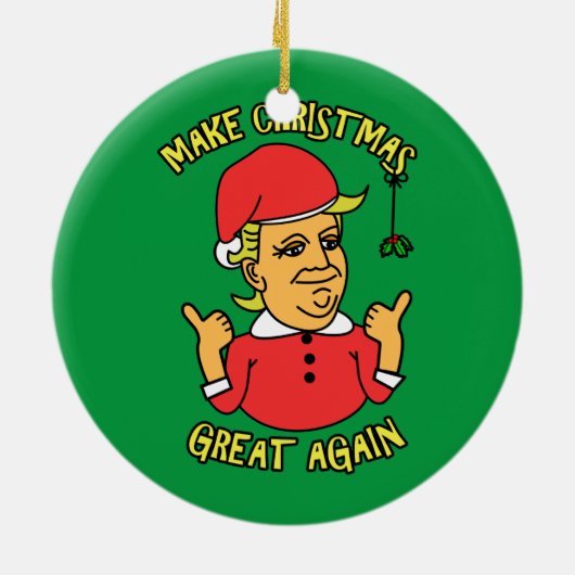 Maak kerst weer geweldig keramisch ornament (Achterkant)