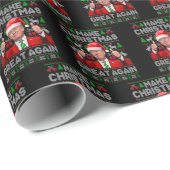 Maak kerst weer geweldig Kerstman Grappig Trump Ke Cadeaupapier (Rol Hoek)