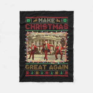 Maak kerst weer geweldig Kerstman Grappig Trump Ke Fleece Deken