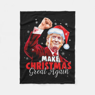 Maak kerst weer geweldig Kerstman Grappig Trump Ke Fleece Deken