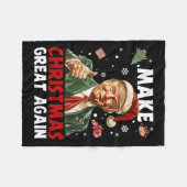Maak kerst weer geweldig Kerstman Grappig Trump Ke Fleece Deken (Voorkant (Horizontaal))