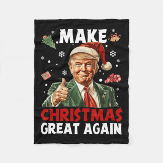 Maak kerst weer geweldig Kerstman Grappig Trump Ke Fleece Deken