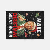 Maak kerst weer geweldig Kerstman Grappig Trump Ke Fleece Deken (Voorkant (Horizontaal))